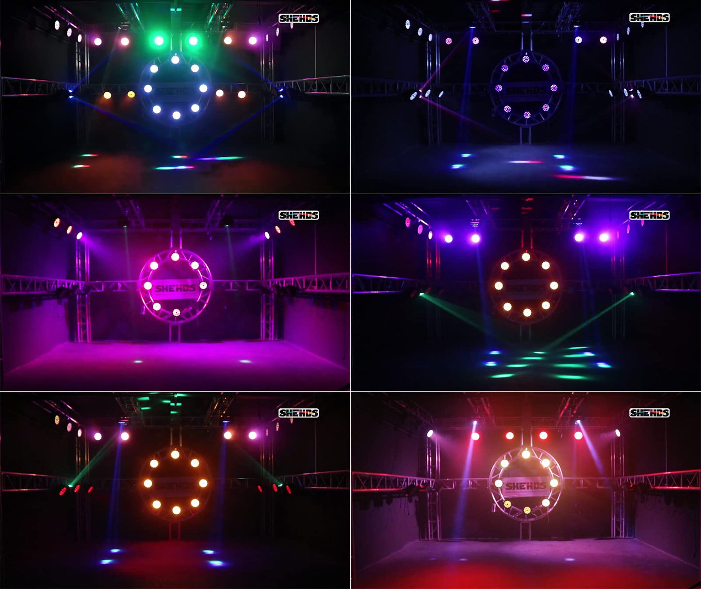 Stagelighz LED Stage Par Lights LED 18X18W DJ Stage Lights RGBWA+UV 6in1 Wash/Strobe Effect DMX512 Control Sound Activated Aluminum Alloy Shell Uplighting Lights for Concerts Family Party-1 Pack