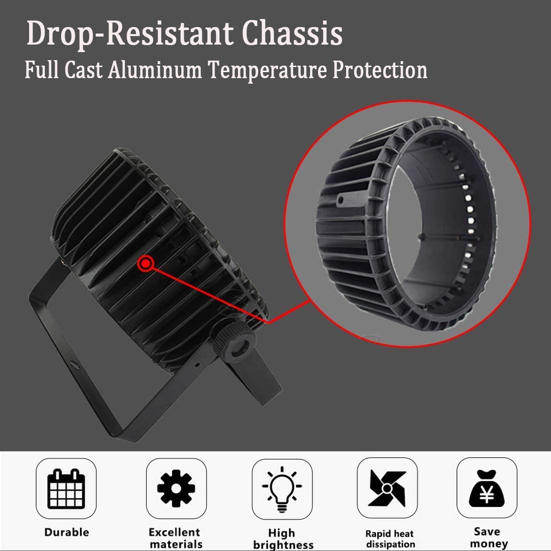Stagelighz LED Stage Par Lights LED 18X18W DJ Stage Lights RGBWA+UV 6in1 Wash/Strobe Effect DMX512 Control Sound Activated Aluminum Alloy Shell Uplighting Lights for Concerts Family Party-1 Pack