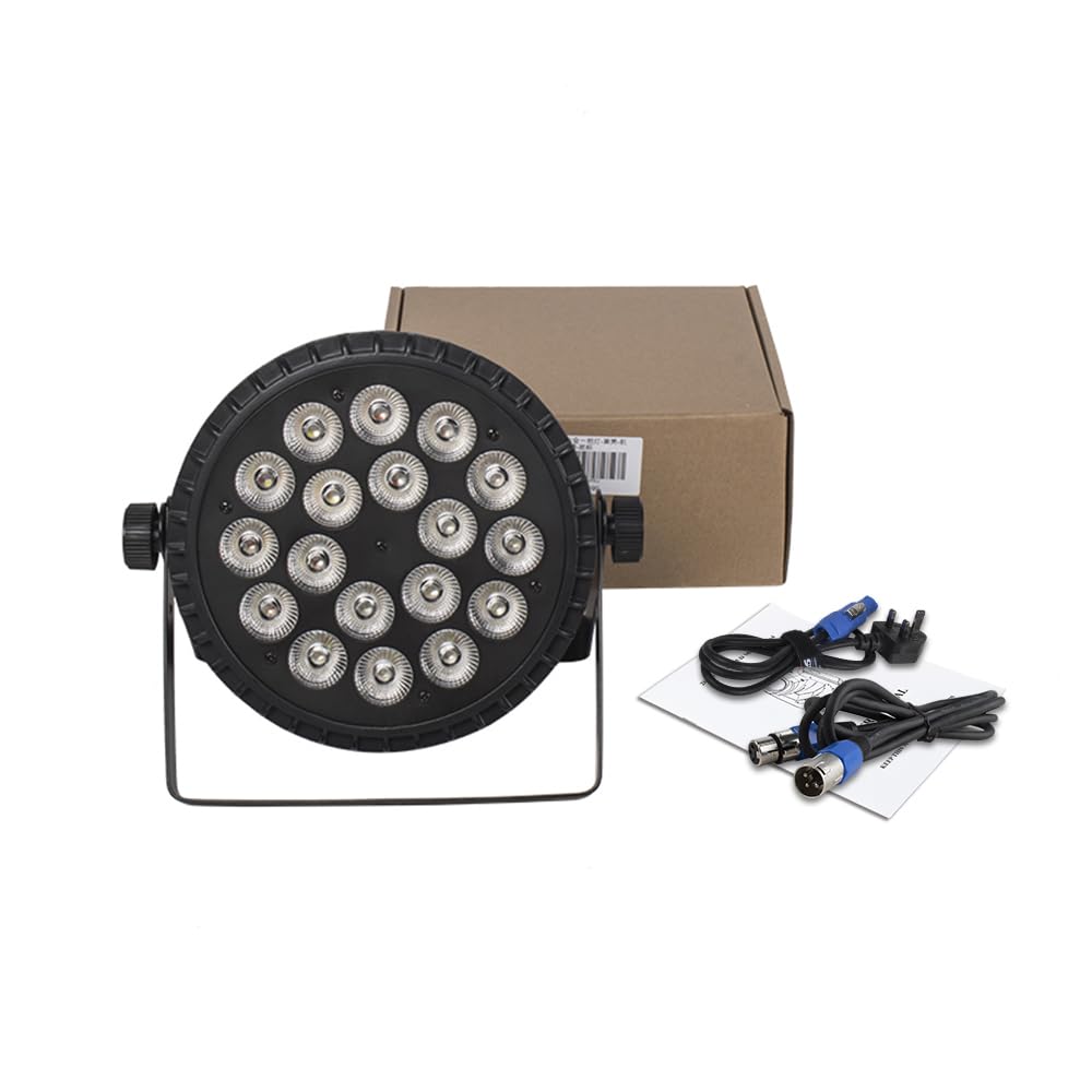 Stagelighz LED Stage Par Lights LED 18X18W DJ Stage Lights RGBWA+UV 6in1 Wash/Strobe Effect DMX512 Control Sound Activated Aluminum Alloy Shell Uplighting Lights for Concerts Family Party-1 Pack