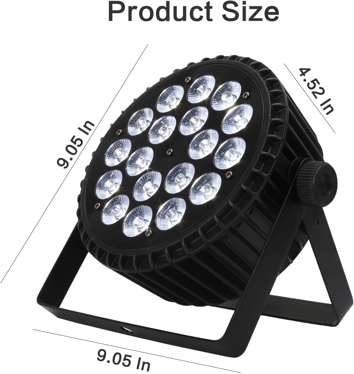 Stagelighz LED Stage Par Lights LED 18X18W DJ Stage Lights RGBWA+UV 6in1 Wash/Strobe Effect DMX512 Control Sound Activated Aluminum Alloy Shell Uplighting Lights for Concerts Family Party-1 Pack