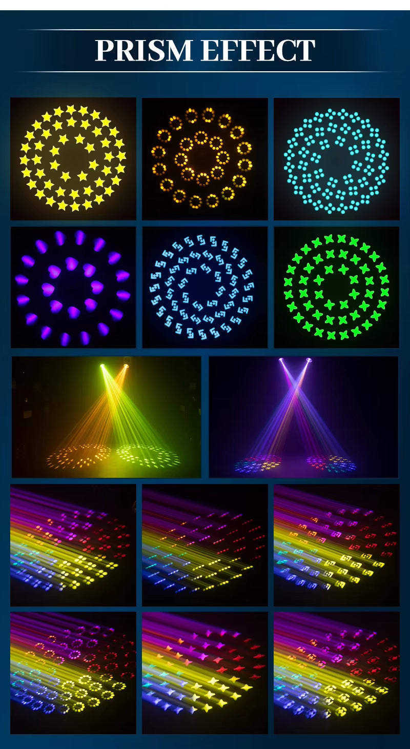 MINI BEAM 380W Sharpy Beam Moving Head Light 8 Prisms Beam Moving Head for Club Wedding Show Concert-Stage Lights