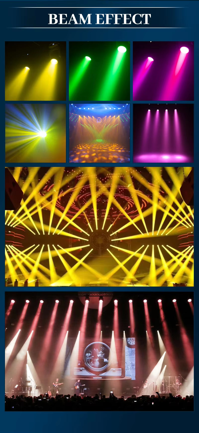 MINI BEAM 380W Sharpy Beam Moving Head Light 8 Prisms Beam Moving Head for Club Wedding Show Concert-Stage Lights