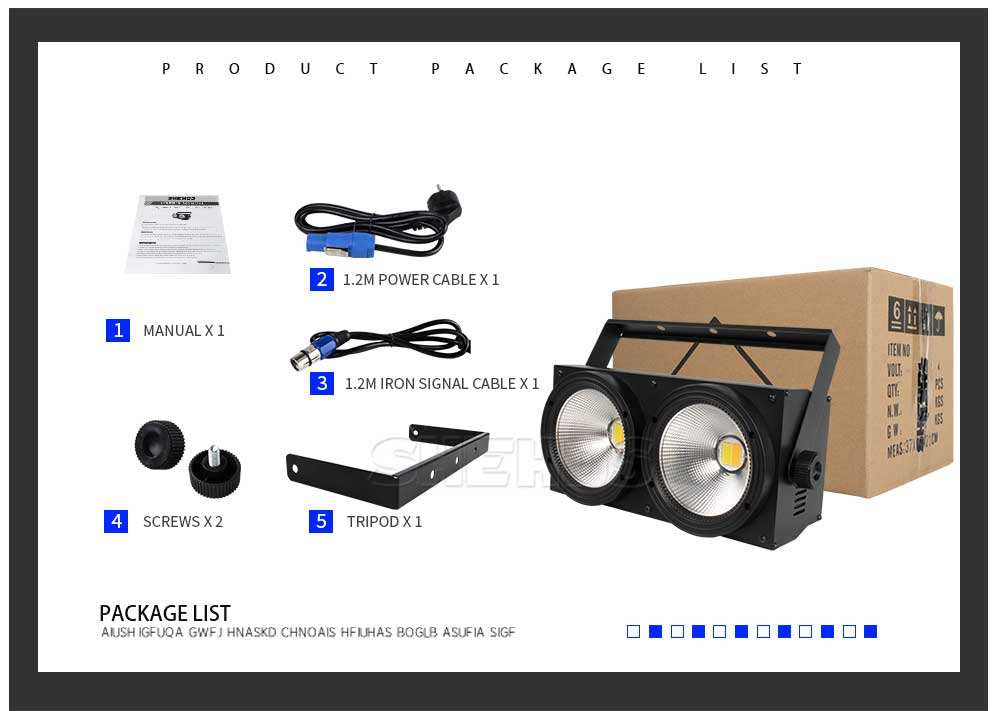 Stagelightz Aluminum 200W Warm and Cool White Cob Led Stage Light Audience Light Ip20 Led Par Lights for Church Theater