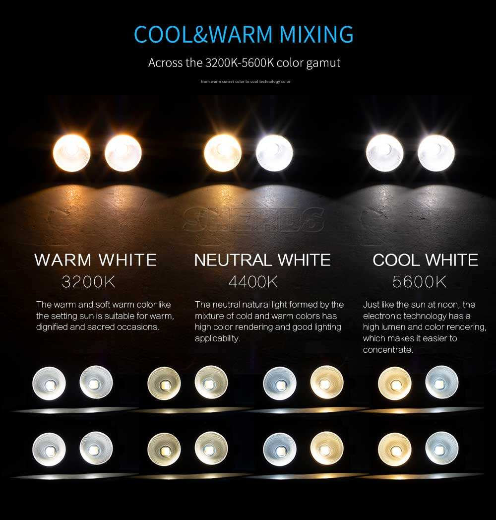 Stagelightz Aluminum 200W Warm and Cool White Cob Led Stage Light Audience Light Ip20 Led Par Lights for Church Theater